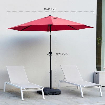 Outdoor Patio Umbrella With Push Button Tilt And Crank, Market Umbrella 8 Sturdy Ribs UV Protection Waterproof For Garden, Backyard 4 Outdoor Patio Umbrella With Push Button Tilt And Crank, Market Umbrella 8 Sturdy Ribs UV Protection Waterproof For Garden, Backyard - Image 2