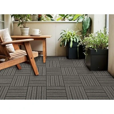 Wood Plastic Composite Deck Tiles Set Of 20pcs, DIY Interlocking Decking Tiles, Floor Tile, Durable 3 Wood Plastic Composite Deck Tiles Set Of 20pcs, DIY Interlocking Decking Tiles, Floor Tile, Durable