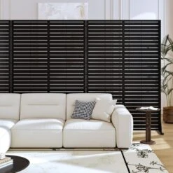 47-inches W X 72-inches H Black Galvanized Sheet Screen Outdoor And Lndoor Divider For Balcony Patio Garden Room Divider (Classic Shutter) -Outdoor Living Gardens GUEST 0595c200 1bb1 4a55 98bb c83d10d2a49e