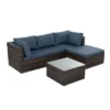 Patio Furniture, Outdoor Furniture, Seasonal PE Wicker Furniture, 5 Set Wicker Furniture With Tempered Glass Coffee Table -Outdoor Living Gardens GUEST 06549902 5558 4e2f a7e7 f9732905e314