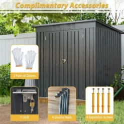 6 X 4 Ft Outdoor Storage Shed, All Weather Tool Shed For Garden, Backyard, Lawn, Black -Outdoor Living Gardens GUEST 07c397e8 1745 4139 9513 93b71806101e