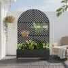 73" X 47" Wrought Iron Black Arch Planter Box With Climbing Rack (Parallel Line ) -Outdoor Living Gardens GUEST 09683e89 207b 4e8b b226 741783aea8ff