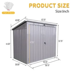 Garbage Bin Shed Stores 2 Trash Cans Metal Outdoor Bin Shed For Garbage Storage,Stainless Galvanized Steel, Bin Shed For Garden Yard Lawn Gray 14 Garbage Bin Shed Stores 2 Trash Cans Metal Outdoor Bin Shed For Garbage Storage,Stainless Galvanized Steel, Bin Shed For Garden Yard Lawn Gray -Outdoor Living Gardens GUEST 09b24820 b565 4007 a6d4 b14d2998ee76