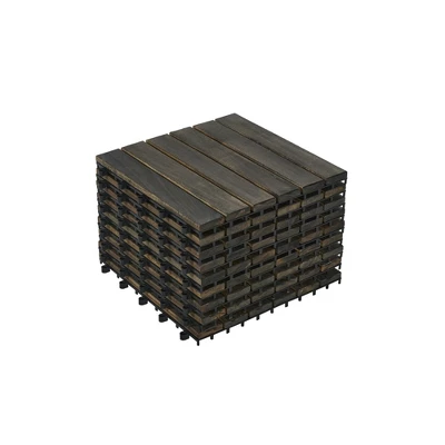 10 PCS Interlocking Deck Tiles Striped Pattern, 12" X 12" Square Yellow Acacia Hardwood Outdoor Flooring 12 10 PCS Interlocking Deck Tiles Striped Pattern, 12" X 12" Square Yellow Acacia Hardwood Outdoor Flooring - Image 10