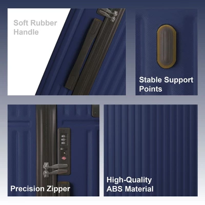 3-Piece Premium ABS Luggage Set (20", 24", 28"), Suitcases With Multi-Position Handle, Silent Spinner Wheels, And TSA-Approved Lock, Blue 3 3-Piece Premium ABS Luggage Set (20", 24", 28"), Suitcases With Multi-Position Handle, Silent Spinner Wheels, And TSA-Approved Lock, Blue