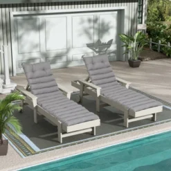 NEW 2PCS Set Outdoor Lounge Chair Cushion Replacement Patio Funiture Seat Cushion Chaise Lounge Cushion-Grey Wrong Photo -Outdoor Living Gardens GUEST 0c21a3d1 3ba7 44c3 9fb2 2d49efd76480