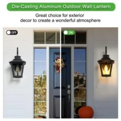 21" H 1-Pack Outdoor Wall Lantern Light Vintage Black Metal And Clear Glass Sconce With Decorative Scroll Design (Bulb Not Included) 12 21" H 1-Pack Outdoor Wall Lantern Light Vintage Black Metal And Clear Glass Sconce With Decorative Scroll Design (Bulb Not Included) -Outdoor Living Gardens GUEST 11f02848 e9f3 4c34 9d33 38181943893c