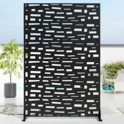 1-Piece 46.8 In. W X 71.37 In. H Wide Edged Black Galvanized Sheet Screen Outdoor Metal Screen Decorative Art Panel (6-Piece Assembly) 13 1-Piece 46.8 In. W X 71.37 In. H Wide Edged Black Galvanized Sheet Screen Outdoor Metal Screen Decorative Art Panel (6-Piece Assembly) -Outdoor Living Gardens GUEST 121aa10d ef19 4246 b273 8ea78c223e63
