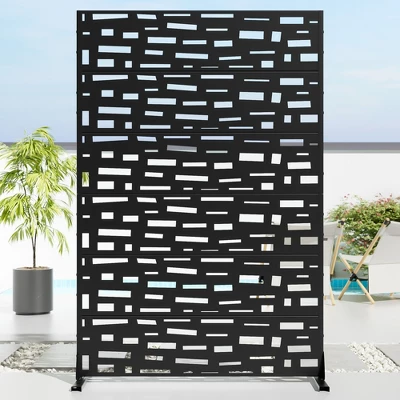 1-Piece 46.8 In. W X 71.37 In. H Wide Edged Black Galvanized Sheet Screen Outdoor Metal Screen Decorative Art Panel (6-Piece Assembly) 8 1-Piece 46.8 In. W X 71.37 In. H Wide Edged Black Galvanized Sheet Screen Outdoor Metal Screen Decorative Art Panel (6-Piece Assembly) - Image 6