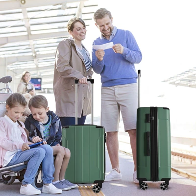 28 Inch Green Hardshell Luggage Lightweight Durable ABS Suitcases With Double Wheels Expandable Checked 8 28 Inch Green Hardshell Luggage Lightweight Durable ABS Suitcases With Double Wheels Expandable Checked - Image 6