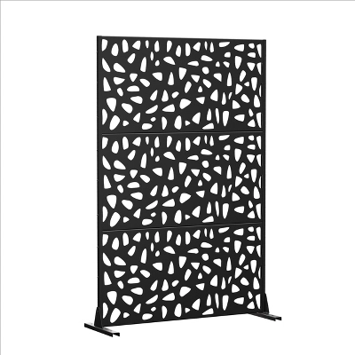 47-inches W X 72-inches H Black Galvanized Sheet Screen Outdoor And Lndoor Divider For Balcony Patio Garden Room Divider (Stone) 5 47-inches W X 72-inches H Black Galvanized Sheet Screen Outdoor And Lndoor Divider For Balcony Patio Garden Room Divider (Stone) - Image 3