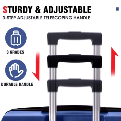 20-Inch Blue Hardshell ABS Luggage With Double Spinner Wheels And TSA Lock Travel Carry-On Luggage 3 20-Inch Blue Hardshell ABS Luggage With Double Spinner Wheels And TSA Lock Travel Carry-On Luggage - Image 2