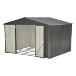 10 X 8 FT Outdoor Storage Shed, All Weather Metal Sheds With Lockable Doors, Tool Shed For Garden, Patio, Backyard, Lawn, Black -Outdoor Living Gardens GUEST 1583e34f dcf0 40ed bcf7 a6497fe36908
