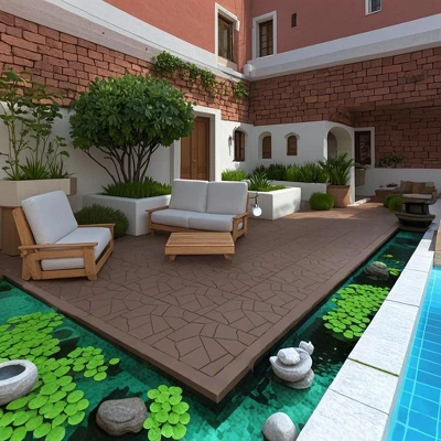 Stone Style 12" Patio Deck Tiles, DIY Module Interlocking Decking Tiles Floor Tile Outdoor And Indoor 5 Stone Style 12" Patio Deck Tiles, DIY Module Interlocking Decking Tiles Floor Tile Outdoor And Indoor - Image 3