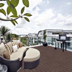 Plastic Interlocking Deck Tiles, 12.00"x12.00" (Pack Of 44). Patio, Outdoor Waterproof, All-weather For Garden -Outdoor Living Gardens GUEST 17648696 aab9 4f41 b3c7 28f5cb0225fa