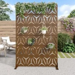 47-inches W X 72-inches H Brown Galvanized Sheet Screen Outdoor And Lndoor Divider For Balcony Patio Garden Room Divider(Star 01) -Outdoor Living Gardens GUEST 18765cee 4468 41dd 9ca0 27d66333b20b