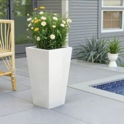 Metal Tapered Planter – Large Outdoor & Indoor Garden Plant Pot With Drainage Hole And Rubber Plug, Stylish Burnished Grey Finish For Home And Patio 15 Metal Tapered Planter – Large Outdoor & Indoor Garden Plant Pot With Drainage Hole And Rubber Plug, Stylish Burnished Grey Finish For Home And Patio -Outdoor Living Gardens GUEST 193383fe 61d8 4978 86fa 9f20f1f3d4b3