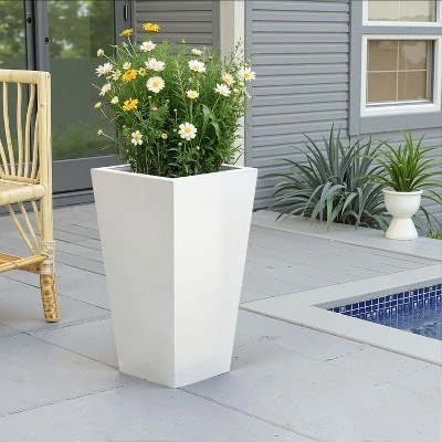 Metal Tapered Planter – Large Outdoor & Indoor Garden Plant Pot With Drainage Hole And Rubber Plug, Stylish Burnished Grey Finish For Home And Patio 9 Metal Tapered Planter – Large Outdoor & Indoor Garden Plant Pot With Drainage Hole And Rubber Plug, Stylish Burnished Grey Finish For Home And Patio - Image 7