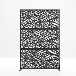 1-Piece 46.8in.W X 71.37in.H Black Metal Outdoor Privacy Screen Garden Screen Decorative Art Panel -Outdoor Living Gardens GUEST 1a26ebfe b702 4063 b223 93c7eeba16ea