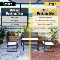 Acacia Wood Interlocking Deck Tiles Checker Pattern, 30 PCS 12" X 12" Square Acacia Hardwood Outdoor Flooring -Outdoor Living Gardens GUEST 1d25b230 7b04 4419 8216 7470e75164e7