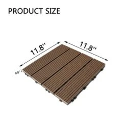 11 PCS 11.7" X 11.7" Square Plastic Wood Deck Tiles, Outdoor Terrace Flooring，Light Brown -Outdoor Living Gardens GUEST 1dcb83ea 17ed 420b a446 dbb04ef29cea