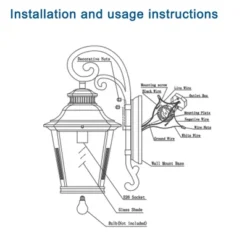 21" H 1-Pack Outdoor Wall Lantern Light Vintage Black Metal And Clear Glass Sconce With Decorative Scroll Design (Bulb Not Included) 16 21" H 1-Pack Outdoor Wall Lantern Light Vintage Black Metal And Clear Glass Sconce With Decorative Scroll Design (Bulb Not Included) -Outdoor Living Gardens GUEST 1e51ba39 f42a 48d4 aff9 00df9871abba