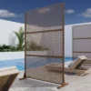 Two-Grid Woven Brown Galvanized Steel Partition Panel | 183H X 120W X 40D Cm -Outdoor Living Gardens GUEST 20d84e4c e7f1 4300 96be fae87433d10a