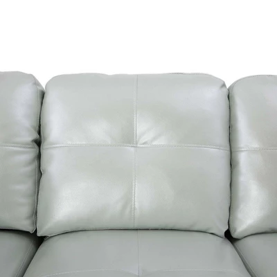 Gray PU Leather Sectional Sofa Suite L-Shaped Configuration, Tufted Upholstery, Versatile Storage Ottoman, Contemporary Living Space Solution 4 Gray PU Leather Sectional Sofa Suite L-Shaped Configuration, Tufted Upholstery, Versatile Storage Ottoman, Contemporary Living Space Solution - Image 2