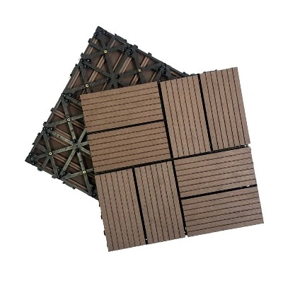 Wood Plastic Composite Deck Tiles Set Of 20pcs, Composite Decking Resist Rust,DIY Interlocking Decking Tiles, Floor Tile,Durable, 12x12in Dark Grey 9 Wood Plastic Composite Deck Tiles Set Of 20pcs, Composite Decking Resist Rust,DIY Interlocking Decking Tiles, Floor Tile,Durable, 12x12in Dark Grey - Image 7