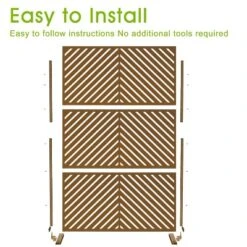 47-inches W X 72-inches H Rust Color Galvanized Sheet Screen Outdoor And Lndoor Divider For Balcony Patio Garden Room Divider ( Parallel 01) -Outdoor Living Gardens GUEST 227da50f 08f2 4887 bc5d 998fb999ddb0