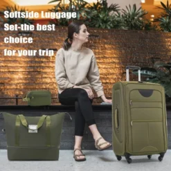 Softside Luggage Expandable 3 Piece Set Suitcase With Duffel Bag Upright Spinner Softshell Lightweight Luggage Travel Set -Outdoor Living Gardens GUEST 22ef35c6 c74f 4aa4 81d6 1e769e4e83cf
