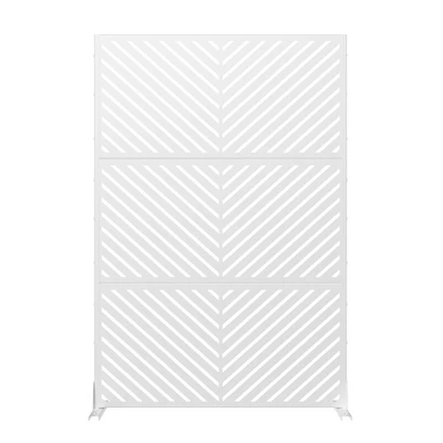 47-inches W X 72-inches H White Galvanized Sheet Screen Outdoor And Lndoor Divider For Balcony Patio Garden Room Divider ( Parallel 01) 6 47-inches W X 72-inches H White Galvanized Sheet Screen Outdoor And Lndoor Divider For Balcony Patio Garden Room Divider ( Parallel 01) - Image 4