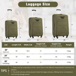 Softside Luggage Expandable 3 Piece Set Suitcase With Duffel Bag Upright Spinner Softshell Lightweight Luggage Travel Set