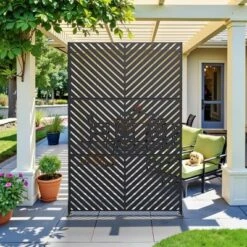 47-inches W X 72-inches H Black Galvanized Sheet Screen Outdoor And Lndoor Divider For Balcony Patio Garden Room Divider ( Parallel 01) -Outdoor Living Gardens GUEST 24119971 c7e5 4dc2 80e4 a8525ab10d04