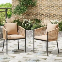 2-Piece Outdoor Dining Set - Rattan Wicker Patio Chairs With Cushions, Perfect For Garden, Deck, Backyard, And Poolside 13 2-Piece Outdoor Dining Set - Rattan Wicker Patio Chairs With Cushions, Perfect For Garden, Deck, Backyard, And Poolside -Outdoor Living Gardens GUEST 24b45586 f360 46e0 b311 29e6defa5a3c