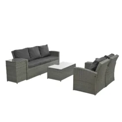 Patio Furniture, Outdoor Furniture, Seasonal PE Wicker Furniture,5 Set Wicker Furniture With Tempered Glass Table Top 8 Patio Furniture, Outdoor Furniture, Seasonal PE Wicker Furniture,5 Set Wicker Furniture With Tempered Glass Table Top -Outdoor Living Gardens GUEST 2597d9b8 8b44 4c94 b656 054a45bf88ec