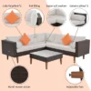 4-pieces Outdoor Wicker Sofa Set, Patio Furniture With Colorful Pillows, L-shape Sofa Set, Beige Cushions And Brown Rattan -Outdoor Living Gardens GUEST 263e811a 4b1c 44b1 9dd8 2c8d686ef478