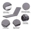 2PCS Set Outdoor Lounge Chair Cushion Replacement Patio Funiture Seat Cushion Chaise Lounge Cushion-Grey With White Border -Outdoor Living Gardens GUEST 2654a313 605b 4c12 a44d ce98de64ef82