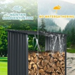 3ft X 5ft Outdoor Meta Firewood Rack ,Open Wood Shed For Firewood, Pellet, Or Lumber Storage , Black -Outdoor Living Gardens GUEST 273dc2fd 0767 4c22 80e3 85c46025bb71