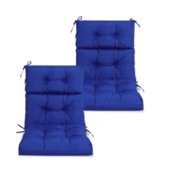 2 Pcs Set High Back Patio Chair Cushions, Tufted Rocking Chair Cushions
