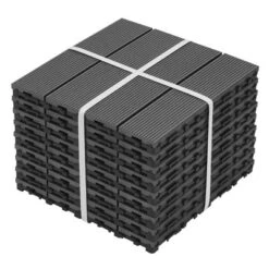 9 PCS Heavy-duty & Recyclable Wood-Plastic Interlocking Deck Tiles 11.8" X 11.8"- Waterproof Outdoor And Indoor Flooring For Patio -Outdoor Living Gardens GUEST 27efc774 6726 419d 91c3 f0bd1a93eb1d