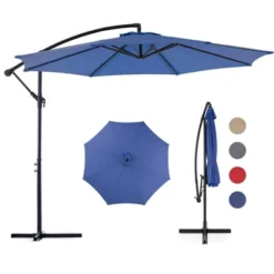 9.8FT Offset Patio Umbrella Hanging Cantilever Umbrella Outdoor Sun Shade With Easy Tilt Adjustment, 8 Ribs, UV Protection For Backyard -Outdoor Living Gardens GUEST 2856fea2 312a 48b2 8b9f 5cb47701122b