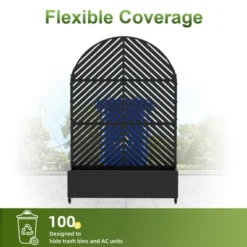 73" X 47" Wrought Iron Black Arch Planter Box With Climbing Rack (Parallel Line ) 13 73" X 47" Wrought Iron Black Arch Planter Box With Climbing Rack (Parallel Line ) -Outdoor Living Gardens GUEST 28ee295c 538c 4125 a66f 1507db3846f1