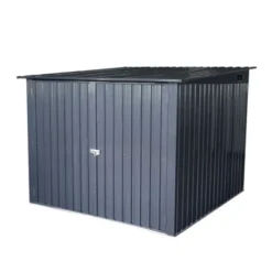 Outdoor Steel Storage Shed For Bicycle With Slope Roof And 4 Bike Tracks, Black -Outdoor Living Gardens GUEST 29880f75 98d7 4935 b16c 2dfc867eb049