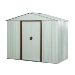 6ft X 5ft Outdoor Metal Storage Shed With Metal Foundation ,White -Outdoor Living Gardens GUEST 2a5492f7 52d0 44d7 8c3a 6e53eb9b91a4