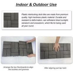 Wood Plastic Composite Deck Tiles Set Of 20pcs, Composite Decking Resist Rust,DIY Interlocking Decking Tiles, Floor Tile,Durable, 12x12in Dark Grey 14 Wood Plastic Composite Deck Tiles Set Of 20pcs, Composite Decking Resist Rust,DIY Interlocking Decking Tiles, Floor Tile,Durable, 12x12in Dark Grey -Outdoor Living Gardens GUEST 2ae3f307 3435 4971 b3df 85a3a12188ce