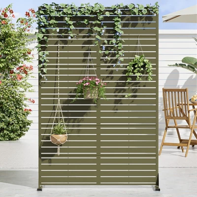 Classic Rectangular Green Galvanized Sheet Screen With Blinds, Outdoor Partition Garden Screen 7 Classic Rectangular Green Galvanized Sheet Screen With Blinds, Outdoor Partition Garden Screen - Image 5
