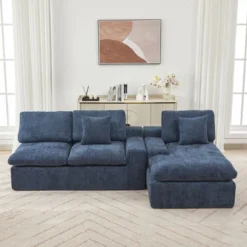 Cloud Sectional Sofa 107.9" Upholstered Sofa Couch With Double-layer Cushion And Side Pockets 18 Cloud Sectional Sofa 107.9" Upholstered Sofa Couch With Double-layer Cushion And Side Pockets -Outdoor Living Gardens GUEST 2d228895 dea0 4ce5 bf54 644c1de322a8