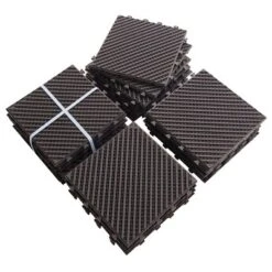 12"x12" Square Composite Patio Interlocking Deck Tiles. Four Slat Plastic Outdoor Flooring, All Weather For Balcony -Outdoor Living Gardens GUEST 2f6cd41c 8799 4836 ae78 f86e565c3fac