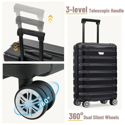 Hardshell Luggage Set 3 Piece, Durable ABS+PC Travel Suitcase With Spinner Wheels For Men Women (20/24/28 Inch) 5 Hardshell Luggage Set 3 Piece, Durable ABS+PC Travel Suitcase With Spinner Wheels For Men Women (20/24/28 Inch) - Image 3